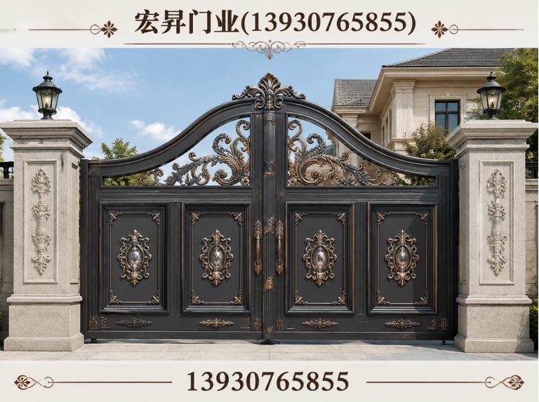 泊头市别墅入户铜门展示图